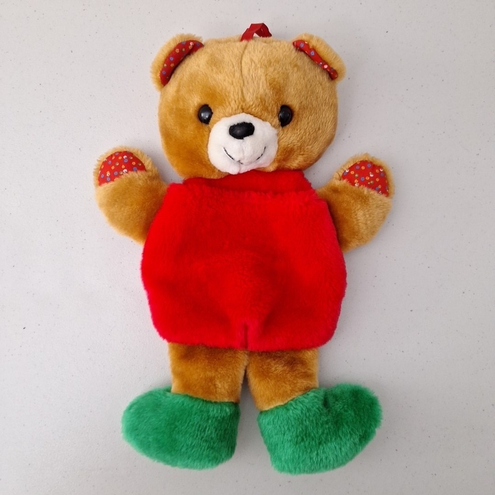 Vintage‎ 1980's Gerber Products Company GIRL TEDDY BEAR Christmas Stocking 16"